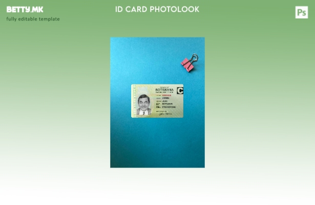 Модерен стил Боцвана лична карта фото изглед пред шаблон